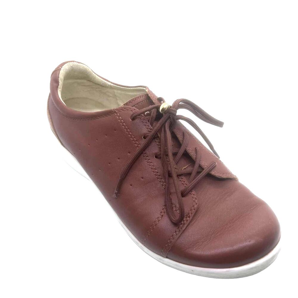Traq by Alegria Cliq Brown Leather Smart Walking Shoe Size 37